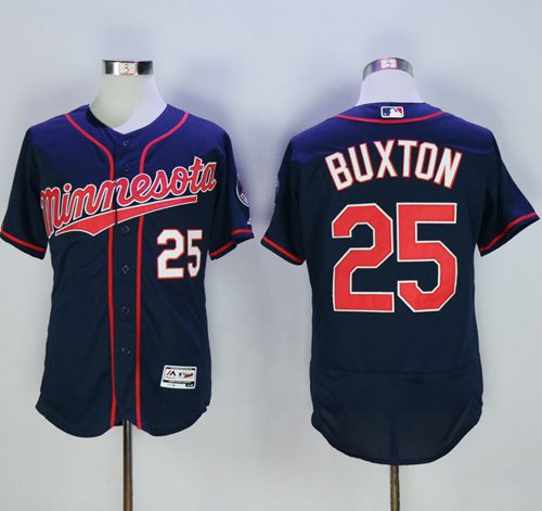 Twins #25 Byron Buxton Navy Blue Flexbase Authentic Collection Stitched MLB Jersey